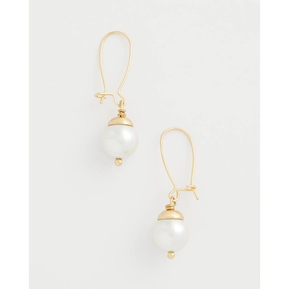 Chico's Jewelry - NWT Chico's Faux Pearl Drop Earrings Gold Tone Nickel Free No Droop 2" Drop NEW